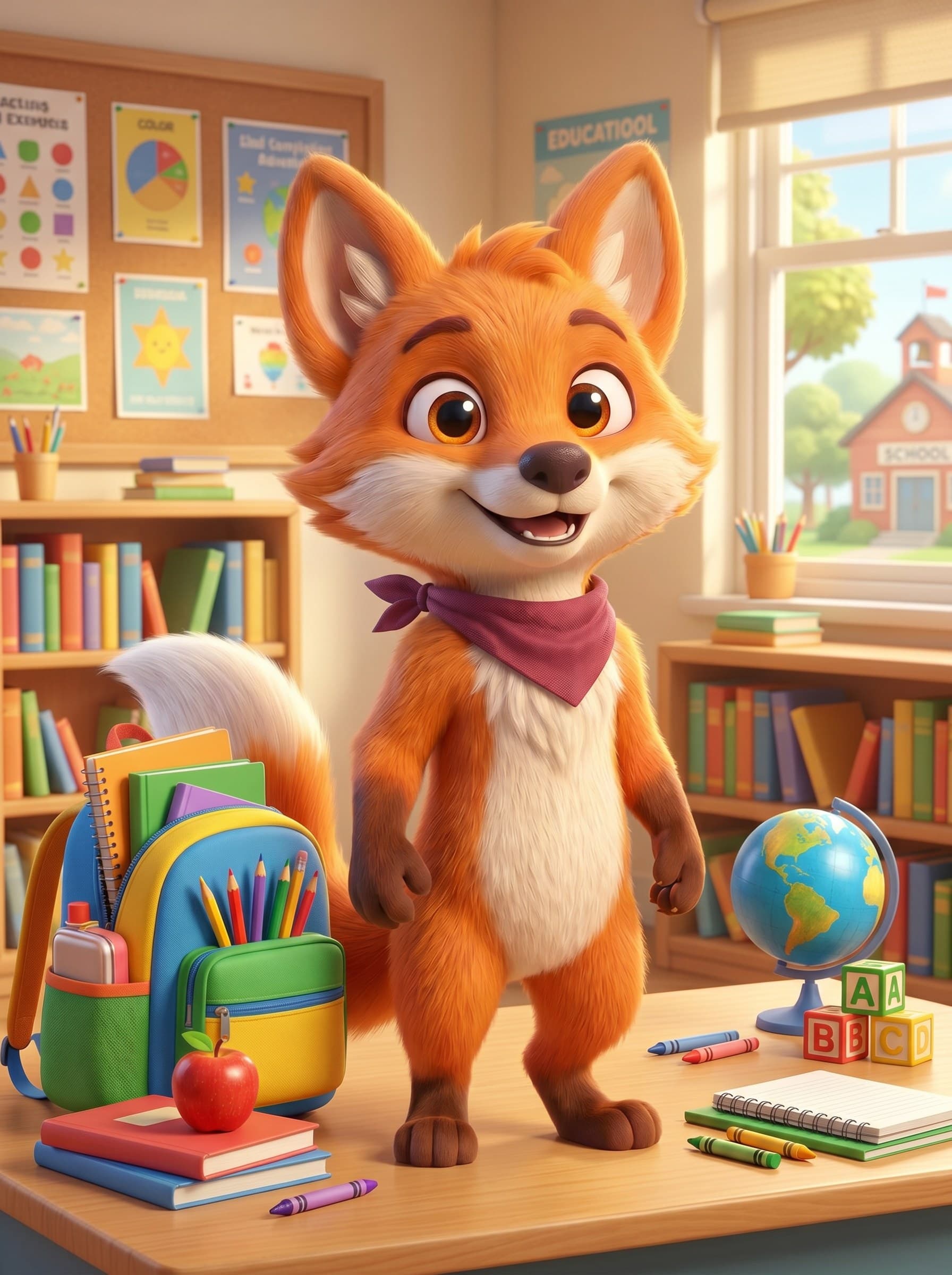 Foxi felkészül a tanulásra