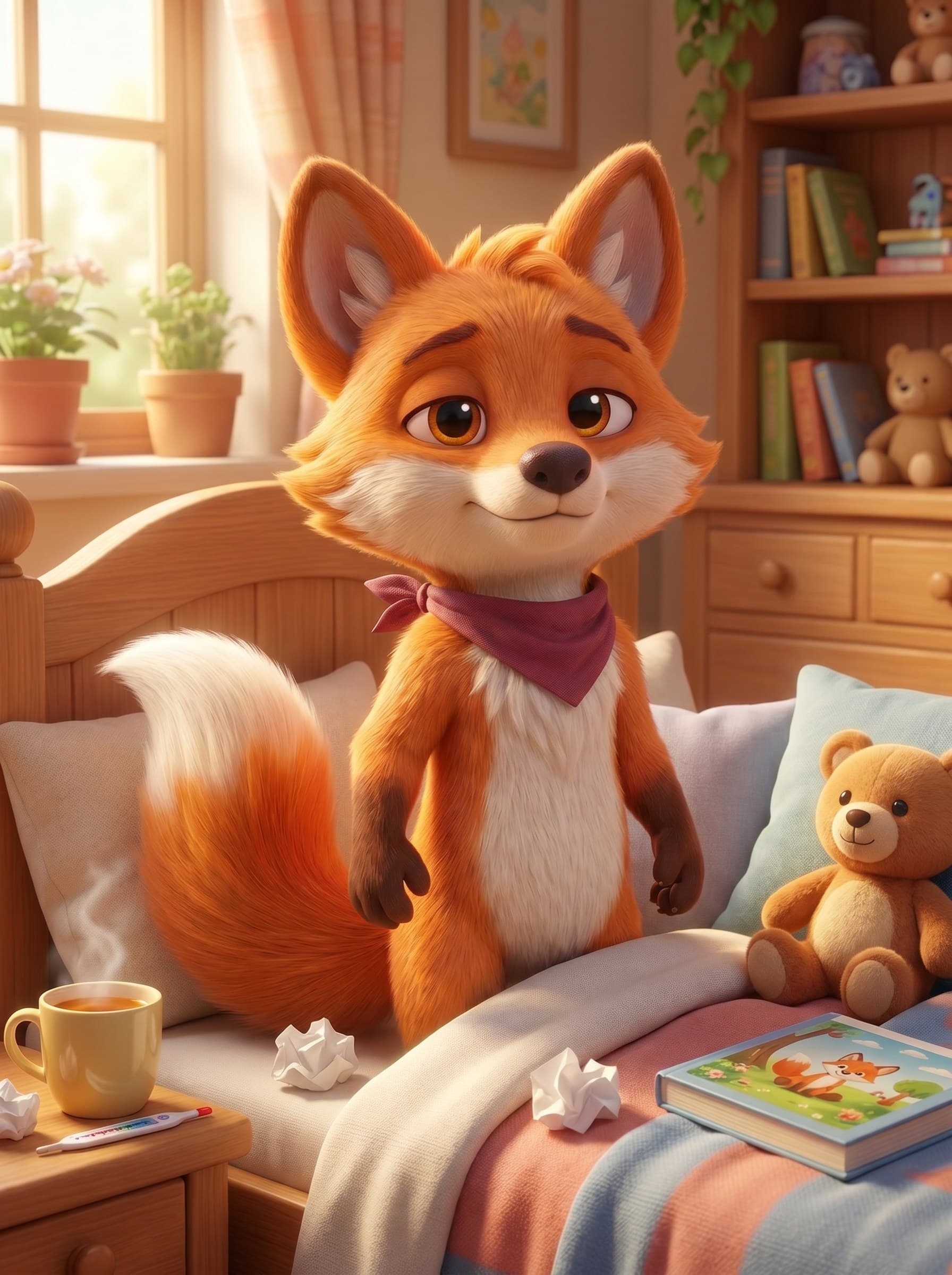 Foxi otthon marad, amikor beteg