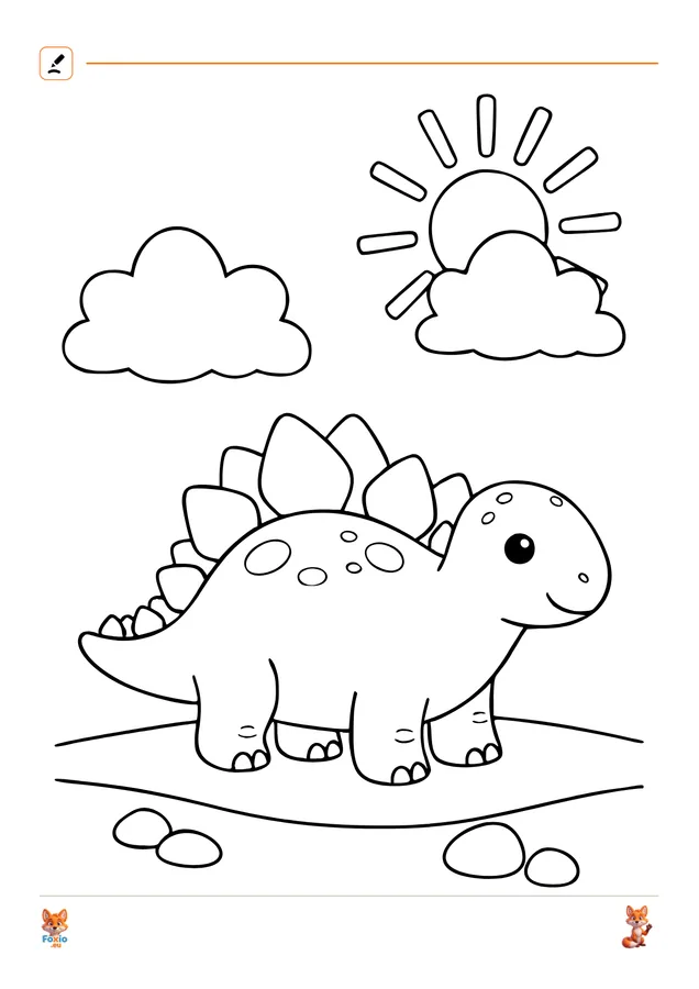Omalovánky: Přátelský stegosaurus
