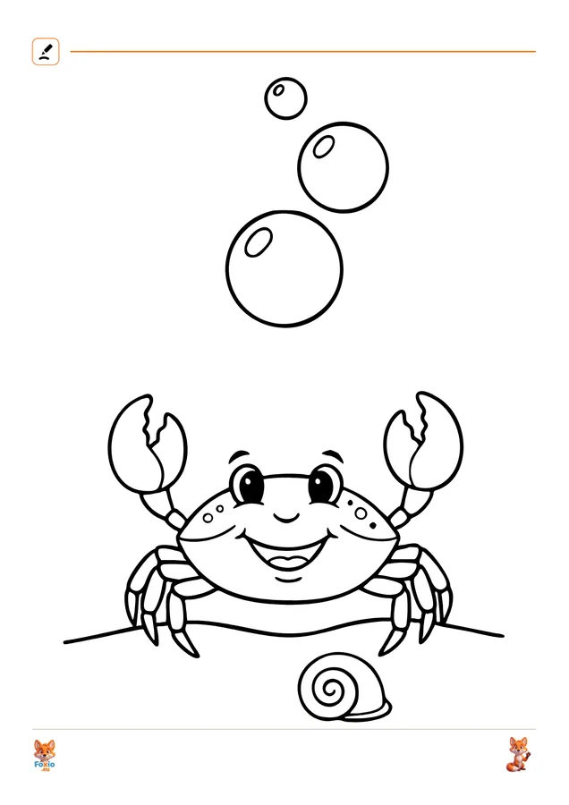 Omalovánky: Krab a mušle