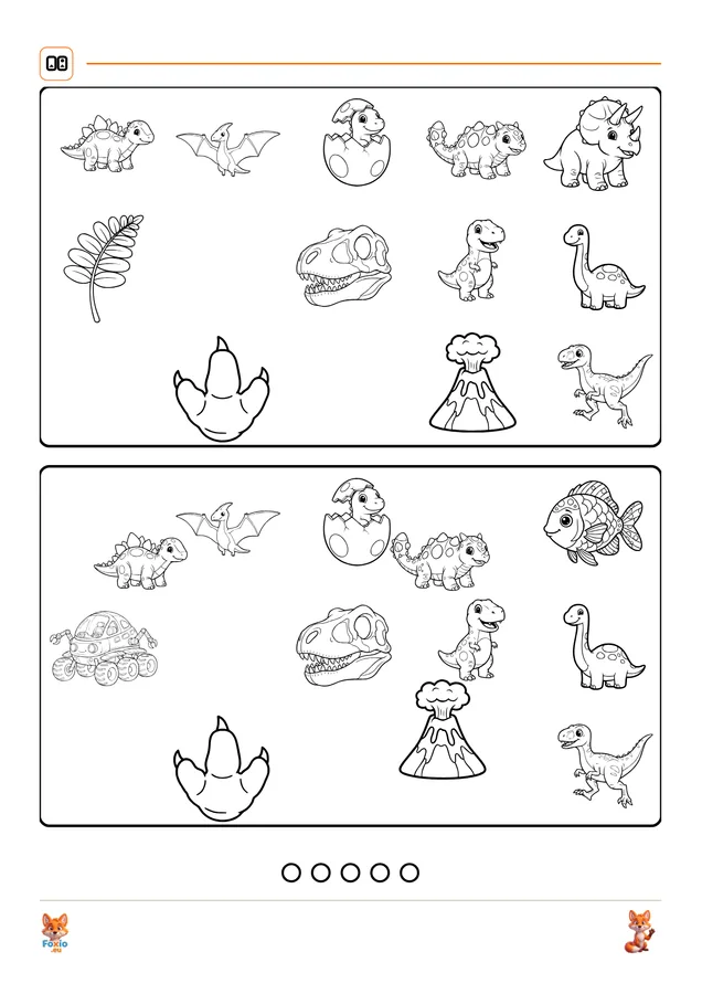 Najdi rozdíly: Dinosauři 7