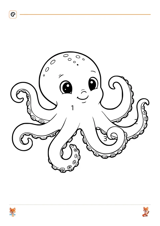 Omalovánky podle čísel: Chobotnice
