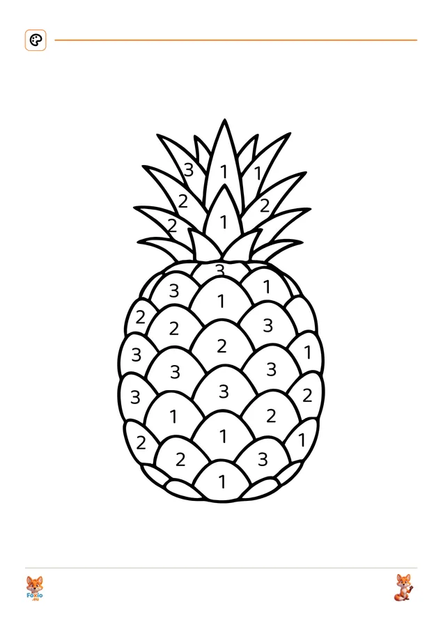 Omalovánky podle čísel: Ananas
