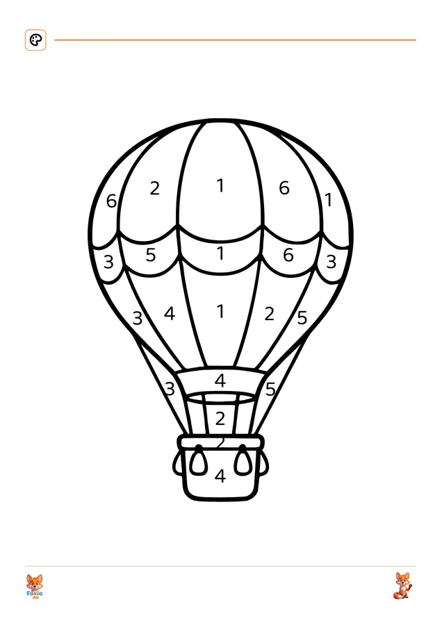 Omalovánky podle čísel: Horkovzdušný balón