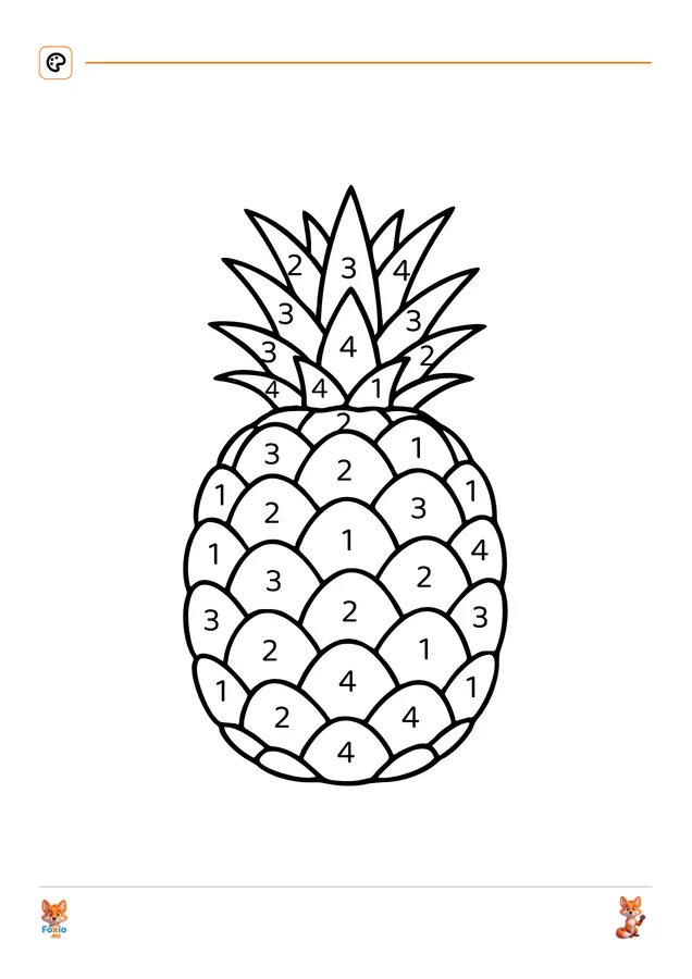 Omalovánky podle čísel: Ananas 2