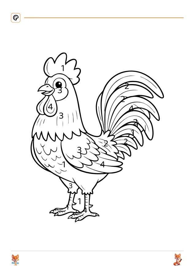 Omalovánky podle čísel: Kohout