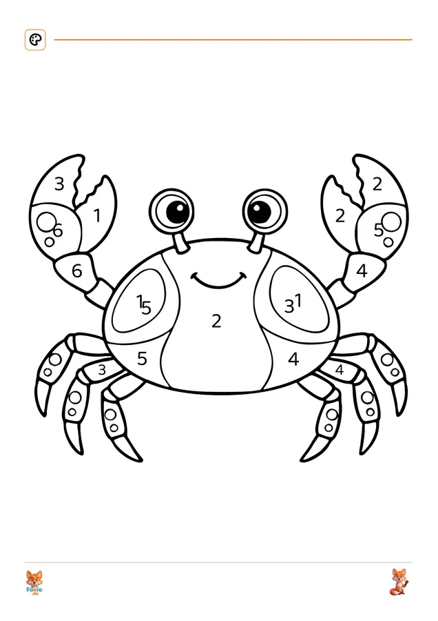 Omalovánky podle čísel: Krab
