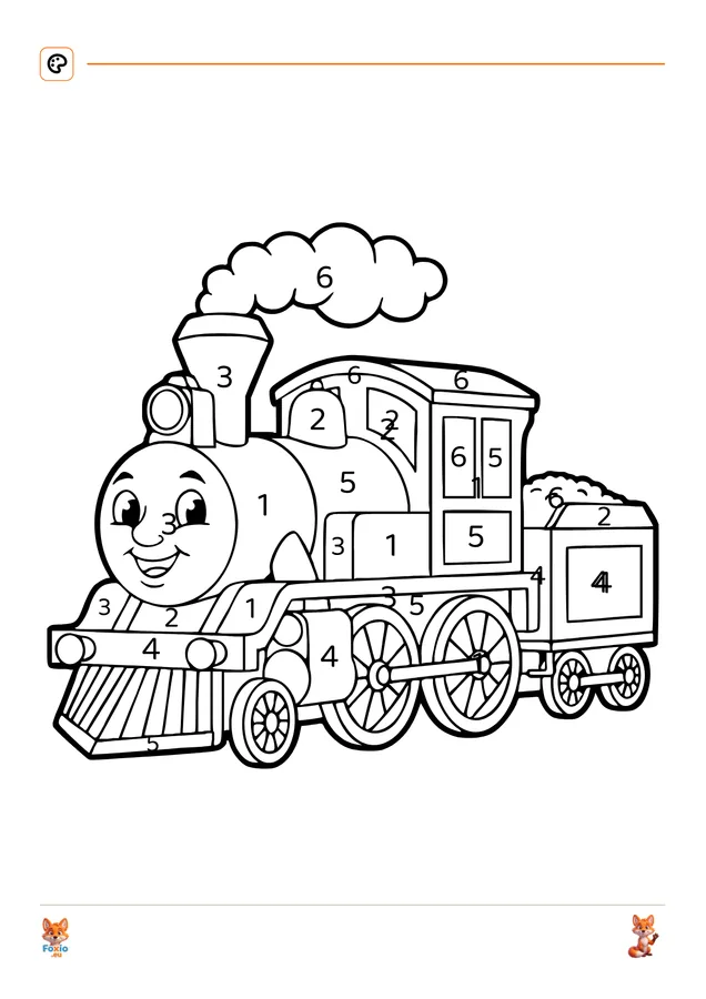 Omalovánky podle čísel: Vlak