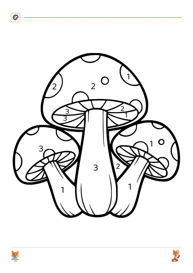 Omalovánky podle čísel: Muchomůrky