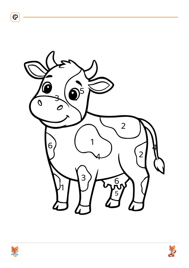 Omalovánky podle čísel: Kráva