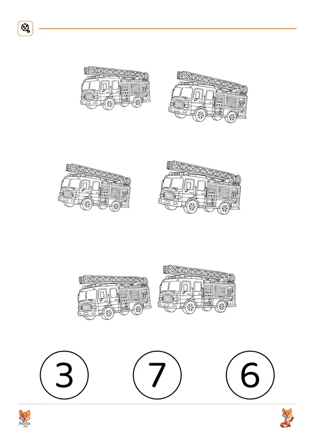 Počítání: Hasičské auto