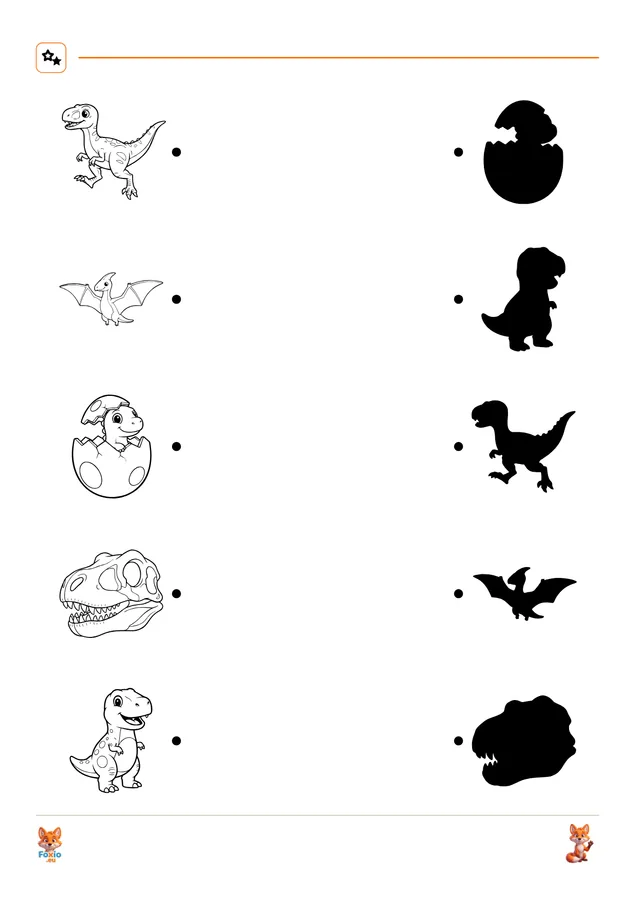 Přiřazování stínů: Dinosauři 3